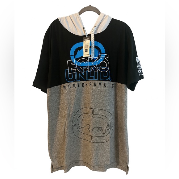 Ecko Unlimited Black and Gray Short Sleeve Tee. Gray Marled. NWT. S, M, L, XL. - Picture 1 of 2